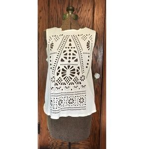 Urban outfitters cream cutout muscle tank